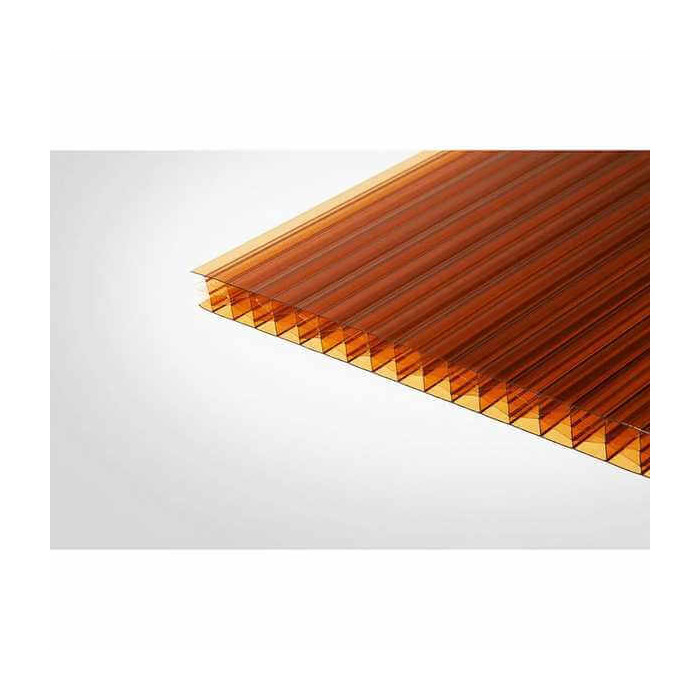 Сотовый поликарбонат 10 мм GOODPLAST янтарь 2100х12000 мм